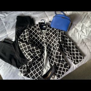 Kasper EUC blazer black and white